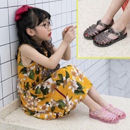 New style fashionable white pink jelly cute princess style versatile outdoor beach roman shoes for small and medium-sized children