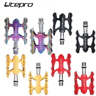 in stock Litepro Folding Bike Pedal bmx Bike Flat Pedals Aluminum Alloy Ultra Light Basikal lipat Pe