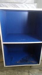 中古藍色2層櫃(底層有汙) DIY二層空櫃 組合櫃 木製2層櫃~無門2層櫃~木質置物櫃~書櫃~收納櫃~組合櫃~書架~雜誌