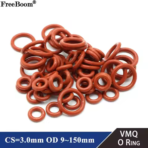 10Pcs Food Grade VMQ O Ring Gasket CS 3mm OD 9 ~ 150mm Waterproof Washer Round O Shape Rubber Silico