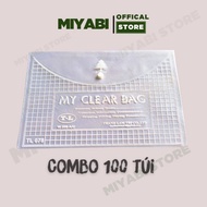 Combo 40/60/80/100 bìa đựng tài liệu văn phòng phẩm giá sỉ A4 trong suốt - Túi clear bag mỏng - MIYA
