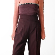 【蛋植物古著】交叉頻道純色高腰古著老爺褲