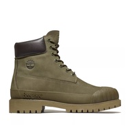 TIMBERLAND MEN'S BEE LINE X TIMBERLAND 6-INCH WATERPROOF RUBBER TOE BOOTS Color: Dark Green/Ivy Gree