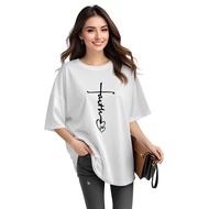 [AMYGO] 2W056/2W057 M-5XL Loose Tshirt Women Plus Size Baju T shirt Perempuan Tops Tshirt Woman Mura
