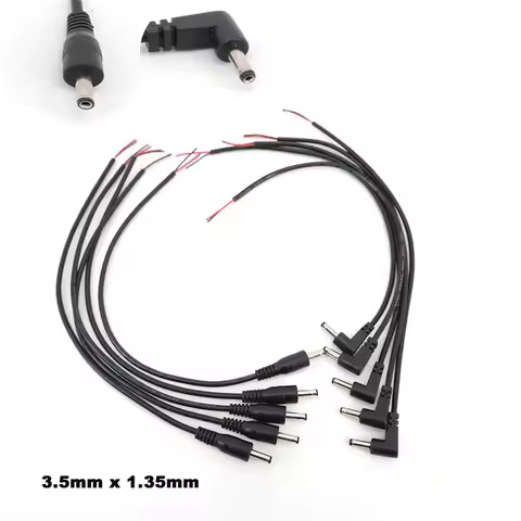 0.3m 2 pin core DC MALE 3.5mm x 1.35mm STRAIGHT right angle 3.5 power supply connector cable Plug Co