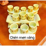 (DS) Set of 3 cups, 5 cups for water and wine on the altar. Set of bars with 5 cups of water offerin