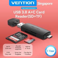 Vention Card Reader USB 3.0 Type C 512GB Fast Transmission 2 in 1 SD Card Reader TF Card Dual Card R