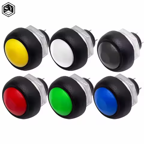 5Pcs Mini 12mm Waterproof Momentary ON/OFF Push Button Round Switch PBS-33B For arduino