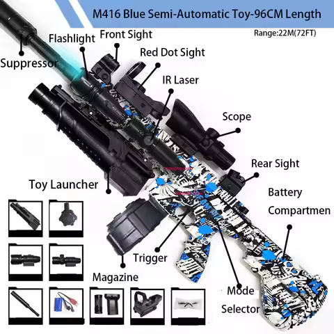 【Vibration Feedback】M416 Automatic GEL Blasters Rifle - 400+ FPS Electric Gel Ball Blaster Gun for A