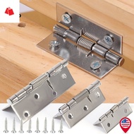 BK-Multi-function Self Closing Spring Hinge - Stainless Steel Door Cabinet Hinges with Screws - Furn