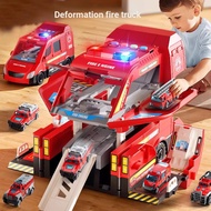 New Year Gift Children Deformed Big Fire Police Car Engineering Car Toy Car Set Parking Lot 3-6 Year