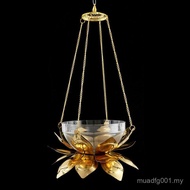 Chandelier Buddha Temple Candle Lamp Lotus Leaf Tiangong Glass Buddha Temple Butter Lamp Lamp for Ti