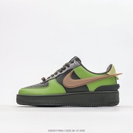 Nike AMBUSH x Nike Air Force 1 Low, low top sport board shoes, green gray black, gray tail long hook