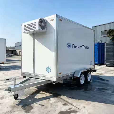 Refrigerated Trailer 0℃ to -18℃ Freezer Trailer with 110V 60Hz Detachable Cold Room for Food Storage