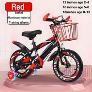 Beige Kids Bikes 12 / 16 /18 Inch Bicycle 2-12 Tahun kids bicycle Mountain Bikes Front Basket Kids B