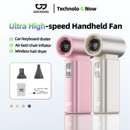 GOOJODOQ Mini Fan 6000mAh Rechargeable Turbo Electric Jet Handheld Air Cooler Wind High Speed Fan