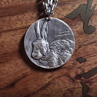 十二生肖 純銀項鍊 紀念幣 吊墜 雕刻 開運 個性 禮物 兔 掛件