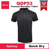 【PREMIUM】 RIGHTWAY Baju Polo Tshirt Jersey Microfiber Berkolar Lelaki Murah QDP53 BLACK