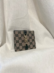 Gucci黑色老花中古錢包短夾 連散子包位置 日本中古二手Vintage