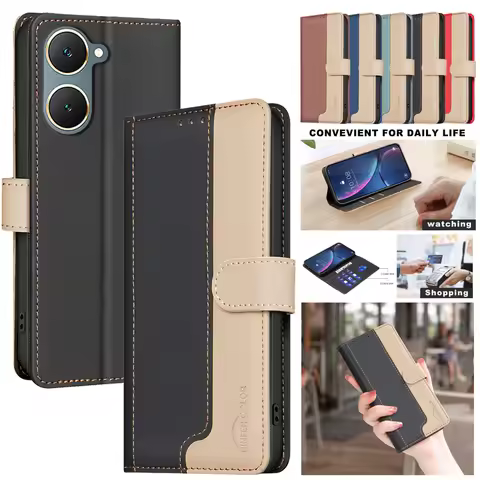 Cover Case For VIVO Y38 Y200i 5G Y36 Y03 Y27 Y35 Y22s Y22 4G Leather Case Wallet Skin Friendly Magne