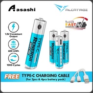 Alcatroz Renergii Li-Ion AA/AAA Rechargeable Battery Huge Battery Capacity Type-C Charging