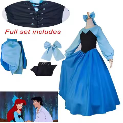 2025me Anime la petite sirène Ariel Cos robe de princesse Costume Halloween scène pour les femmes fê