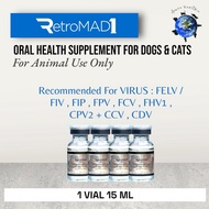 Retromad1 Oral Health Supplement Cats & Dogs For Treatment Virus FIP FELV- FIV/ FPV PANLEU/ CALICI/ 