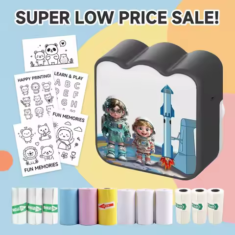 Mini Thermal Printer Bluetooth Wireless Inkless Printer 57mm Photo Sticker Label Note Printing Porta