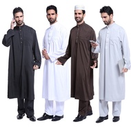 Muslim shirt menPerdagangan Asing Luar Negeri Baru Islam Pakaian Lelaki Timur Tengah Arab Jubah Panjang Kaum Islam Pakai
