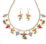 Mexican Necklace Cinco De Mayo Deco Necklace Jewelry Dangle Earrings Fiesta Party Decorations
