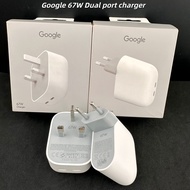 Original Google 67W EU UK Dual C-port C Super Fast Charger Wall Adapter 1M Type C To Type C Cable Fo