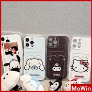 Mowin - For iPhone 15 Pro Max iPhone 11 Case Card Case TPU Soft Clear Case Card Storage Airbag Shockproof Cute Puppy Rabbit Compatible With iPhone 14 13 12 11 Pro Max Plus XR XS