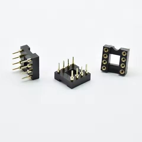 10pcs IC Sockets DIP8 8P Pins hole Round Hole Microcontrollers 2.54 PCB Connector DIP Socket Needle 
