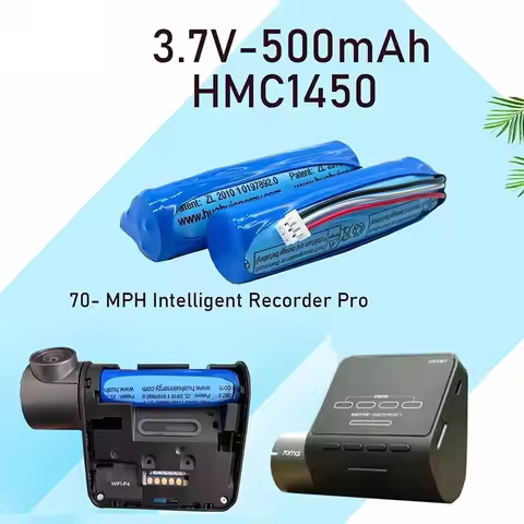 3.7V 500mAh HMC1450 Li-ion Battery for 70mai Smart Dash Cam Pro , Midrive D02 Replacement Batterie 3