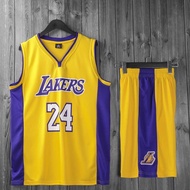 湖人24号科比V领球衣8号复古背心儿童男女比赛训练运动篮球服套装8.25 0LL3
