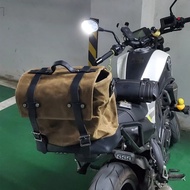 Retro Motorcycle Saddle Bag Waterproof Motorbike Side Bag Large Capacity Backpack Canva Vintage Tour