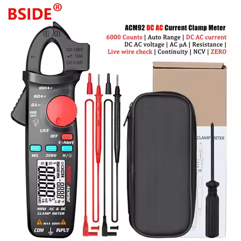 BSIDE ACM91 High Precision AC DC Digital Clamp Meter Auto Range True RMS Car Repair Ammeter Clamp Di