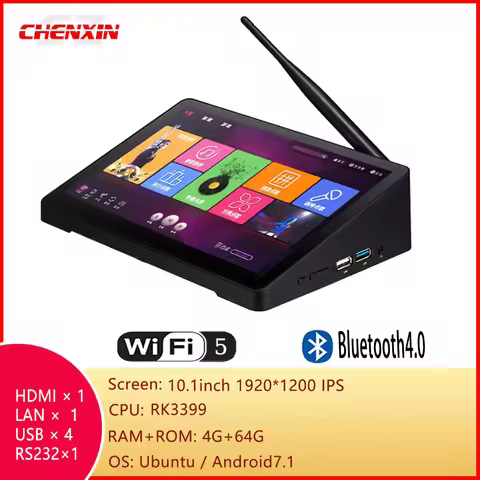 X10R Mini PC 10.1inch 1920*1280 PIPO H108A Android 7.1 Ubuntu Linux 4G 64G RK3399 BT4.0 WIFI5 RJ45 R