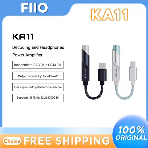 FiiO KA11 Headphone DAC Amplifier Independent CS43131 Chip 245mW Output Support 384kHz 32bit DSD256 