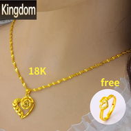[Totoong Gold] COD Pure 18k Pawnable Saudi Gold Necklace for Women Nasasangla Female Gold Lock Bone Chain of Water Wave Chain + Love Pendant Buy 1 Take 1 Japanese and Korean Fashion Jewelry Gift Wedding Necklace for Couple Online Sale