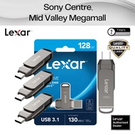 Lexar JumpDrive 32GB /64GB / 128GB Dual Drive D400 USB 3.1 Type-C / USB-A With Key Ring Loop