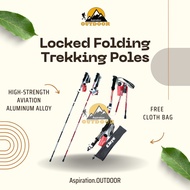 Ready Stock Locked Folding Trekking Poles Hiking Stick Tongkat Hiking