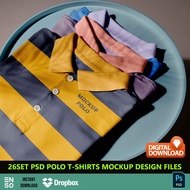 26-Set PSD Polo T-shirt Mockup Template Design | PHOTOSHOP Editable Mockup Template (SW646)