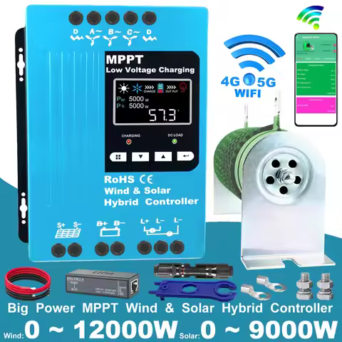 3000W 4000W 5000W 8KW MPPT Wind Solar Hybrid charge Controller Mppt WIFI Android App Wind 9000W 8000