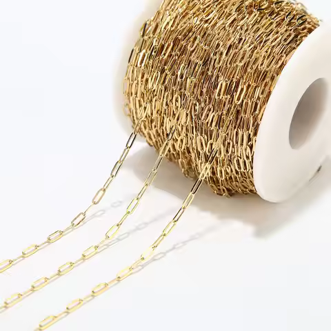 2M Stainless Steel Gold Long Oval Link Chain 2.5mm width Gold Cable Chains for DIY Necklace Bracelet