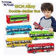 TOYSMARS Mini Alloy Bus Model Kids Boys Toys Diecast Pull Back Vehicle Inertia Car Double-decker Sightseeing Bus Children Christmas Gift