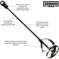 Pengadun Cat dan Lumpur Edward Tools untuk Gerudi - Mampu Mencampur 1 hingga 3 Galon - Panjang 15 3/