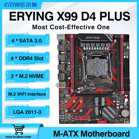 X99 D4 LGA 2011-3 XEON X99 Plus Motherboard Intel E5 2620 2640 2666 2670 2678 V3 V4 support DDR4 REC