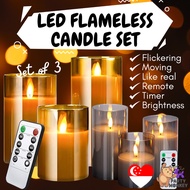 [SG Seller] LED Flameless Candle Flickering Moving Candles Wedding Proposal Decoration Spa Restaurant Home
