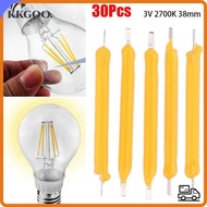 KKGOO 30Pcs Bulb Lamp Parts, Diodes DC3V COB LED Filament,  Incandescent Light Accessories DIY 38mm 